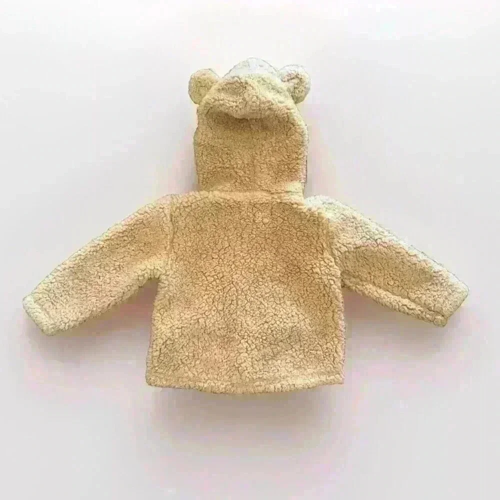 7 For All Mankind Tan Teddy Bear Jacket Size 18M Full Zip With Hood